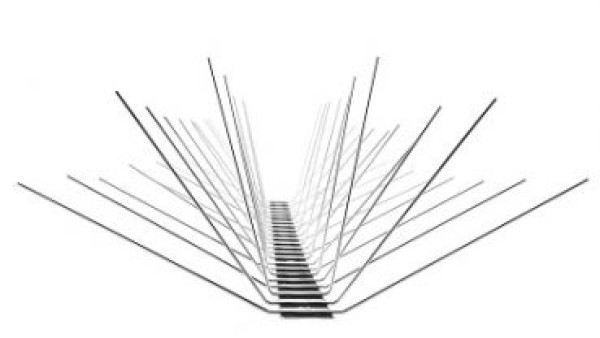 Taubenspikes 6-reihig auf V2A-Leiste